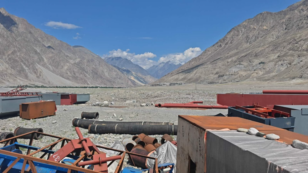 Equipment yard on the river terrace